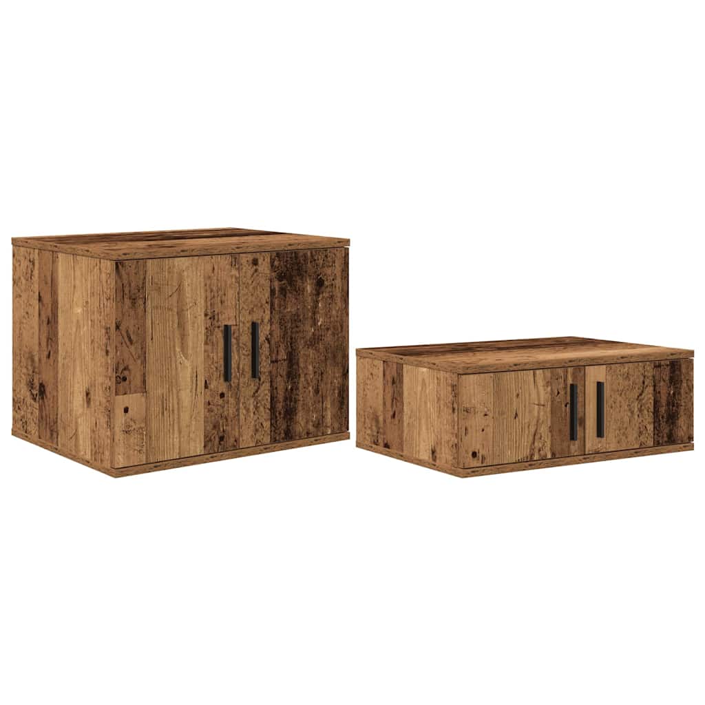 Bett mit Stauraum Altholz 234 x 118 x 53.5 cm Holzwerkstoff