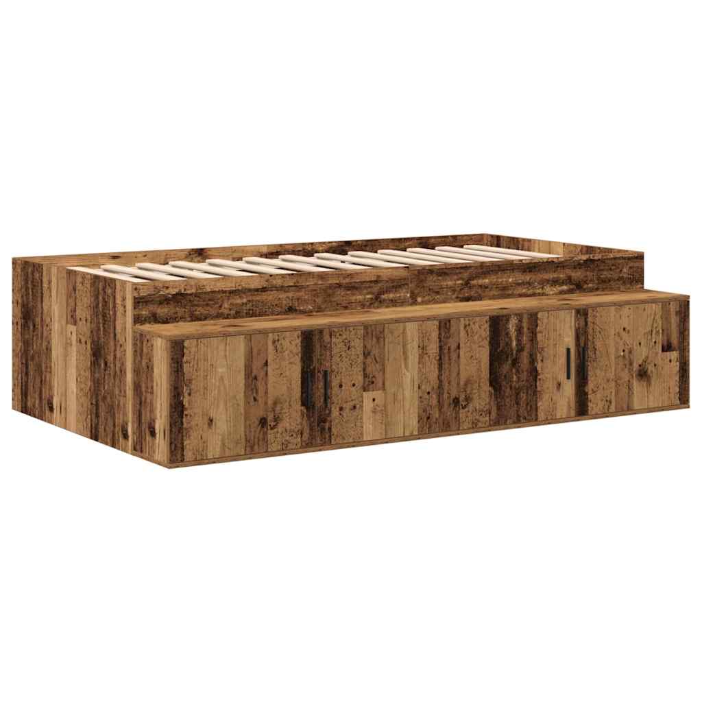 Bett mit Stauraum Altholz 234 x 118 x 53.5 cm Holzwerkstoff
