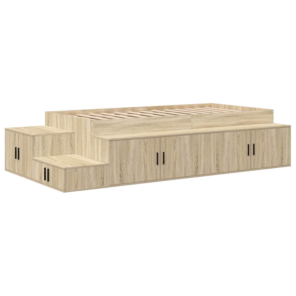 Bett mit Stauraum mit Speicher Sonoma-Eiche 234 x 103 x 53.5 cm