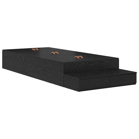 Bett mit Stauraum Schwarz Eichen-Optik 236.5 x 80 x 31.5 cm