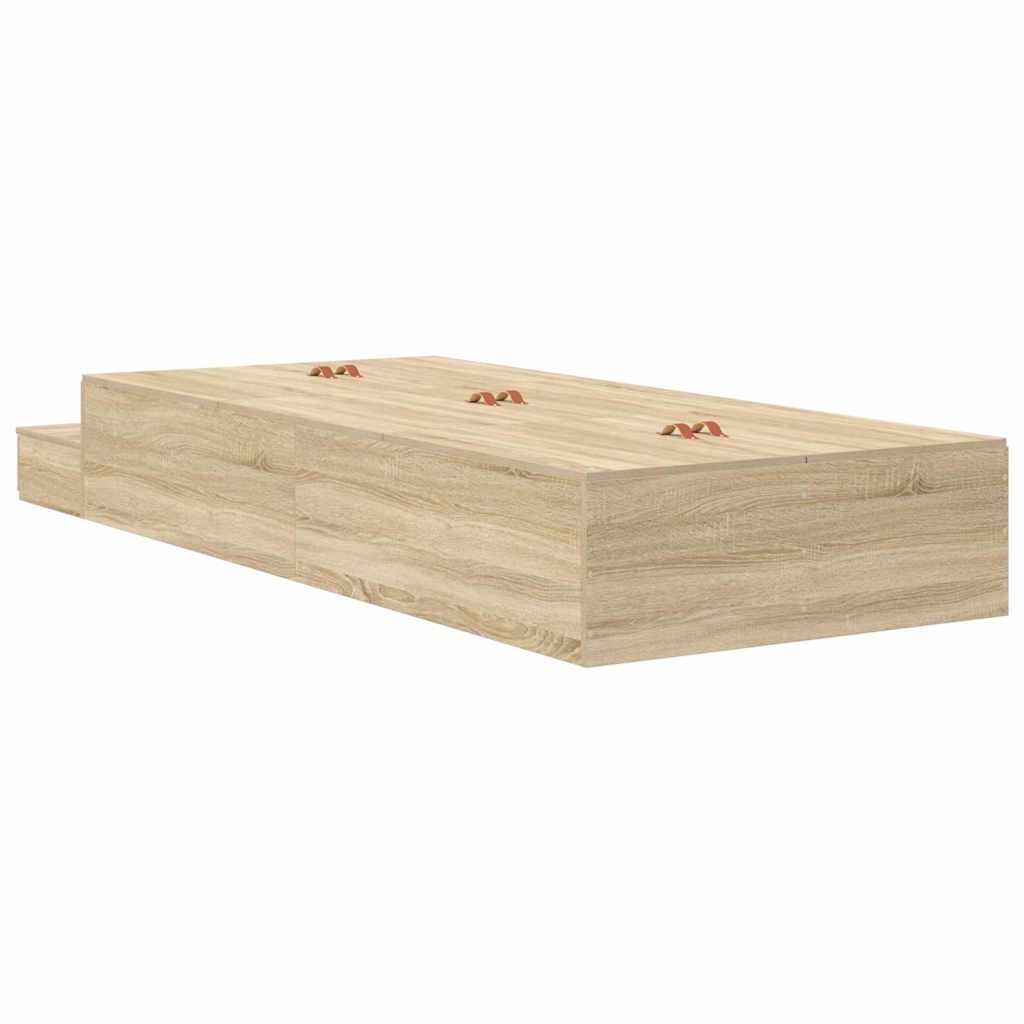 Aufbewahrungsbettgestell Sonoma-Eiche 80 cm Holzwerkstoff