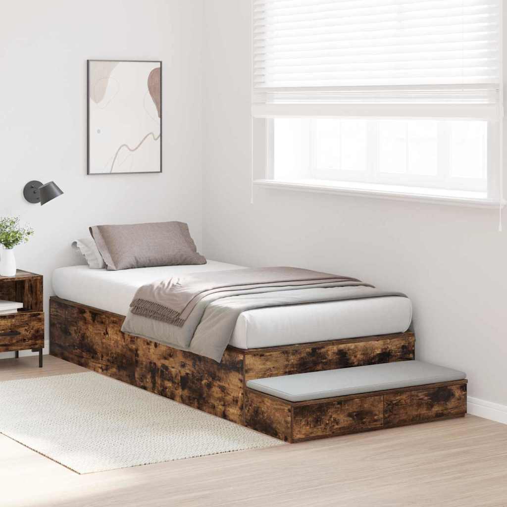Bett mit Stauraum Geräucherte Eiche 236.5 x 80 x 31.5 cm