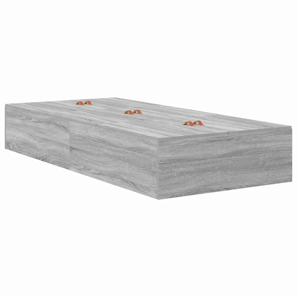 Bett mit Stauraum mit Speicher Grau Sonoma 236.5 x 80 x 31.5 cm