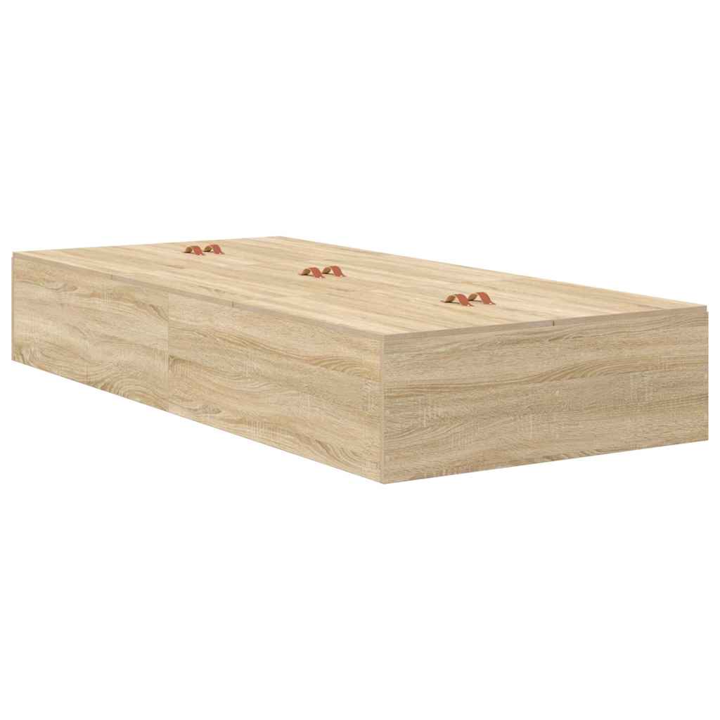 Aufbewahrungsbettgestell Sonoma-Eiche 90 cm Holzwerkstoff
