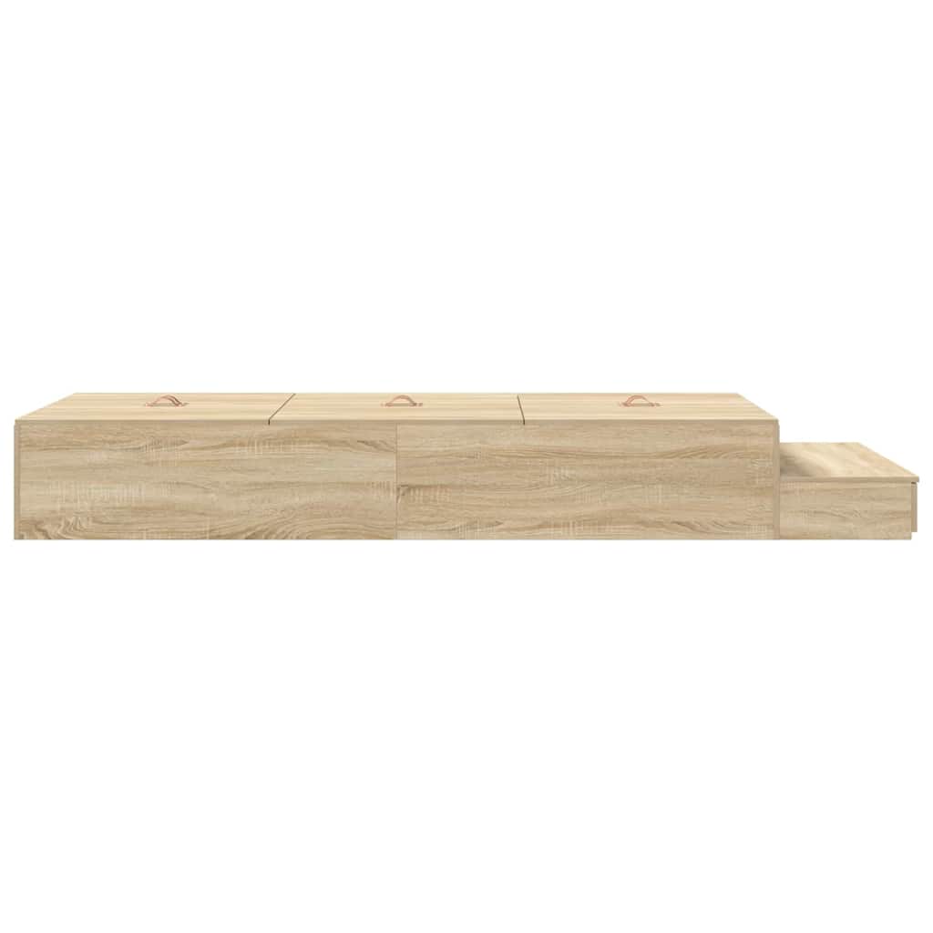 Aufbewahrungsbettgestell Sonoma-Eiche 90 cm Holzwerkstoff