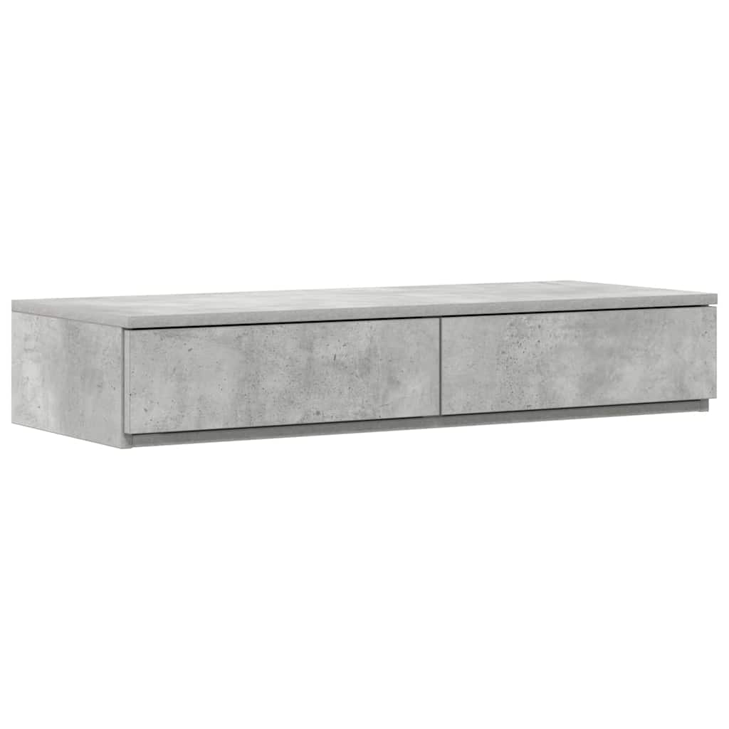 Bett mit Stauraum Beton Grau 236.5 x 90 x 31.5 cm Holzwerkstoff