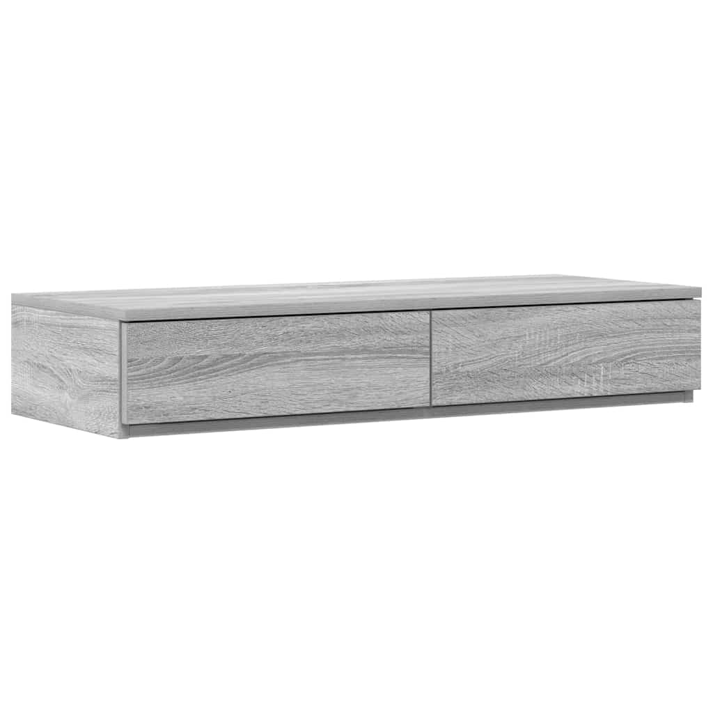 Aufbewahrungsbettgestell Sonoma-Grau 90 cm Holzwerkstoff