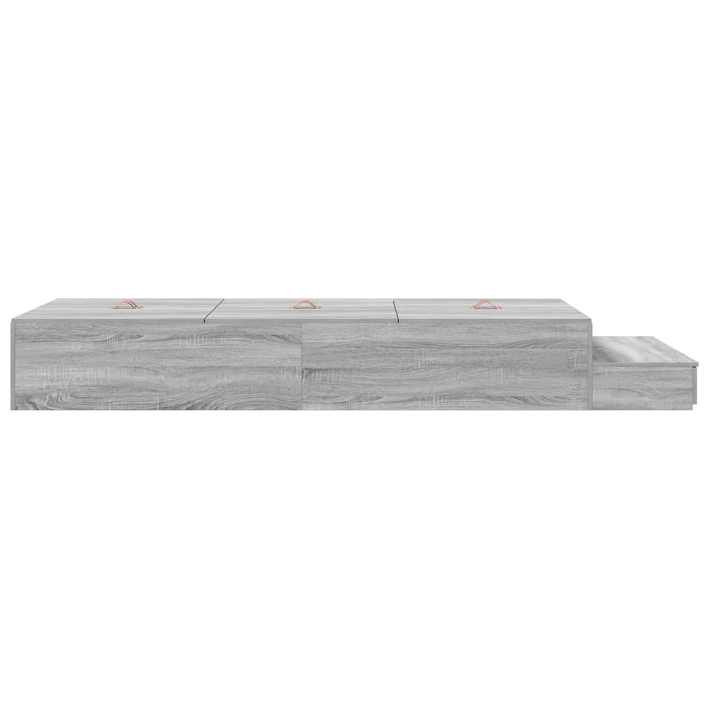 Aufbewahrungsbettgestell Sonoma-Grau 90 cm Holzwerkstoff
