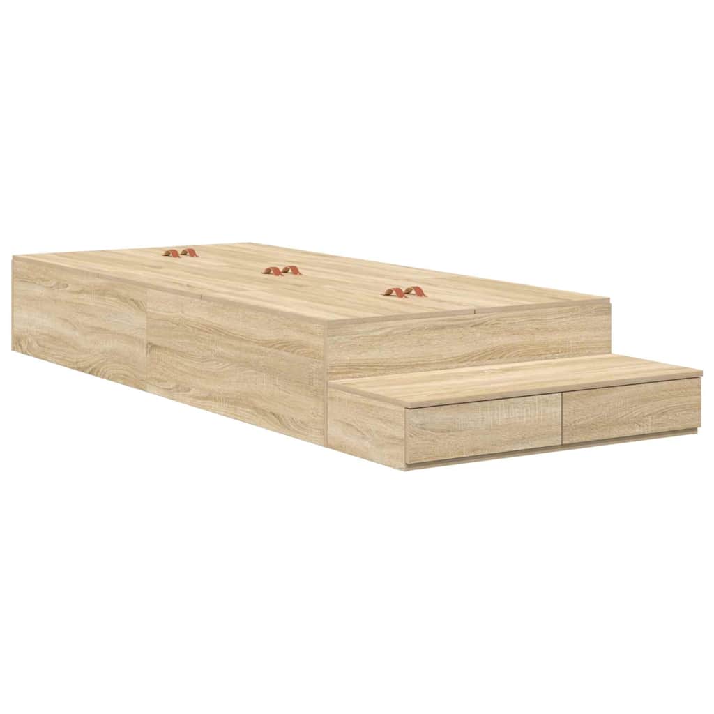 Aufbewahrungsbettgestell Sonoma-Eiche 100 cm Holzwerkstoff