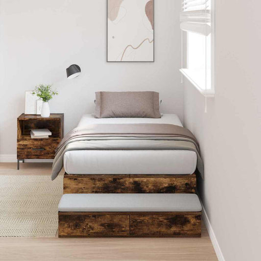 Bett mit Stauraum Geräucherte Eiche 236.5 x 100 x 31.5 cm