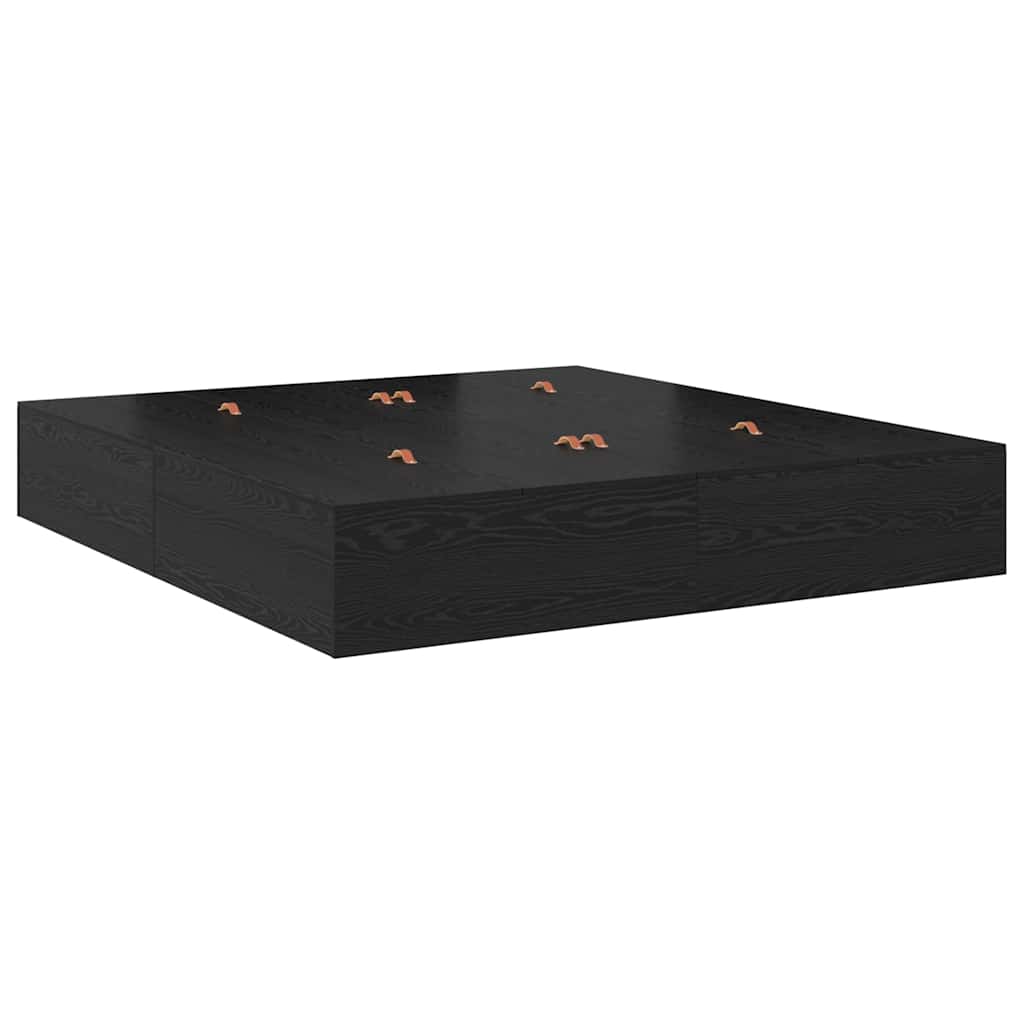 Bett mit Stauraum Schwarz Eichen-Optik 236.5 x 200 x 31.5 cm