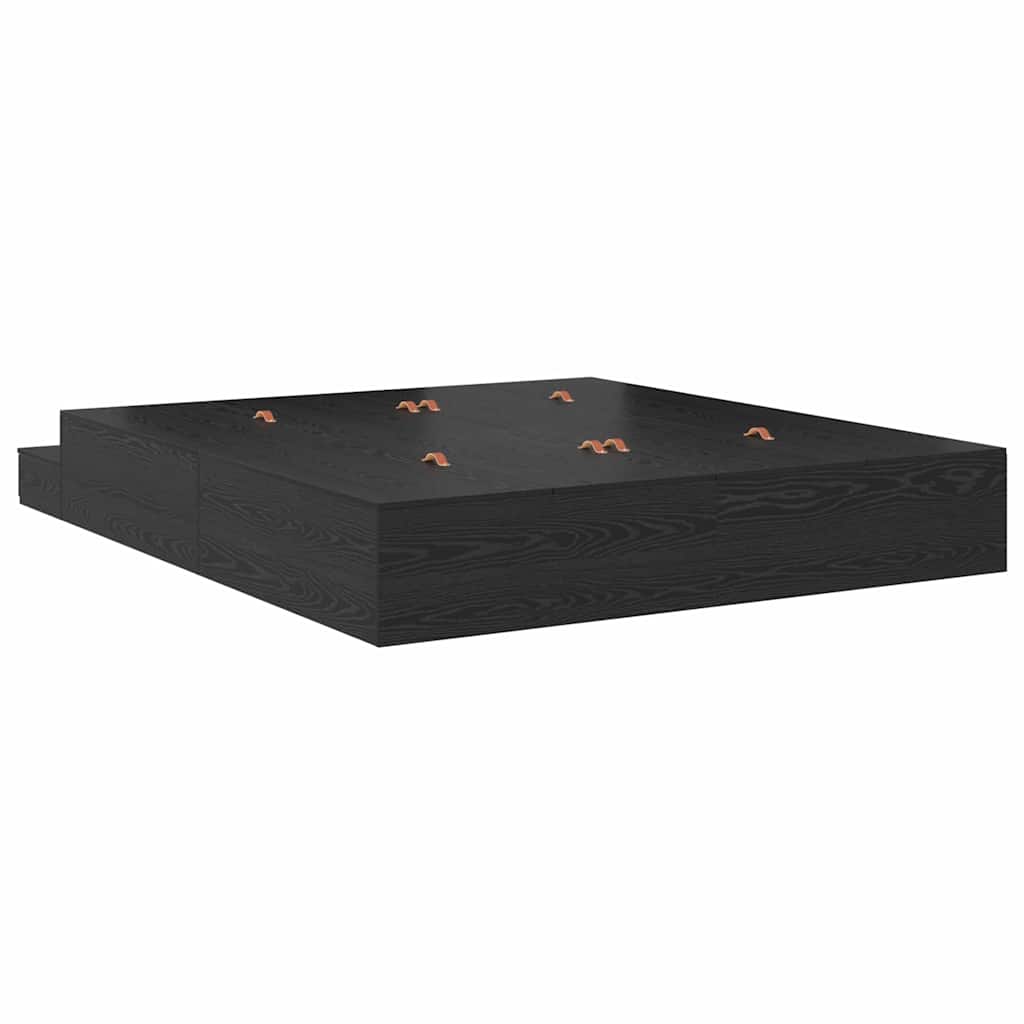 Bett mit Stauraum Schwarz Eichen-Optik 236.5 x 200 x 31.5 cm