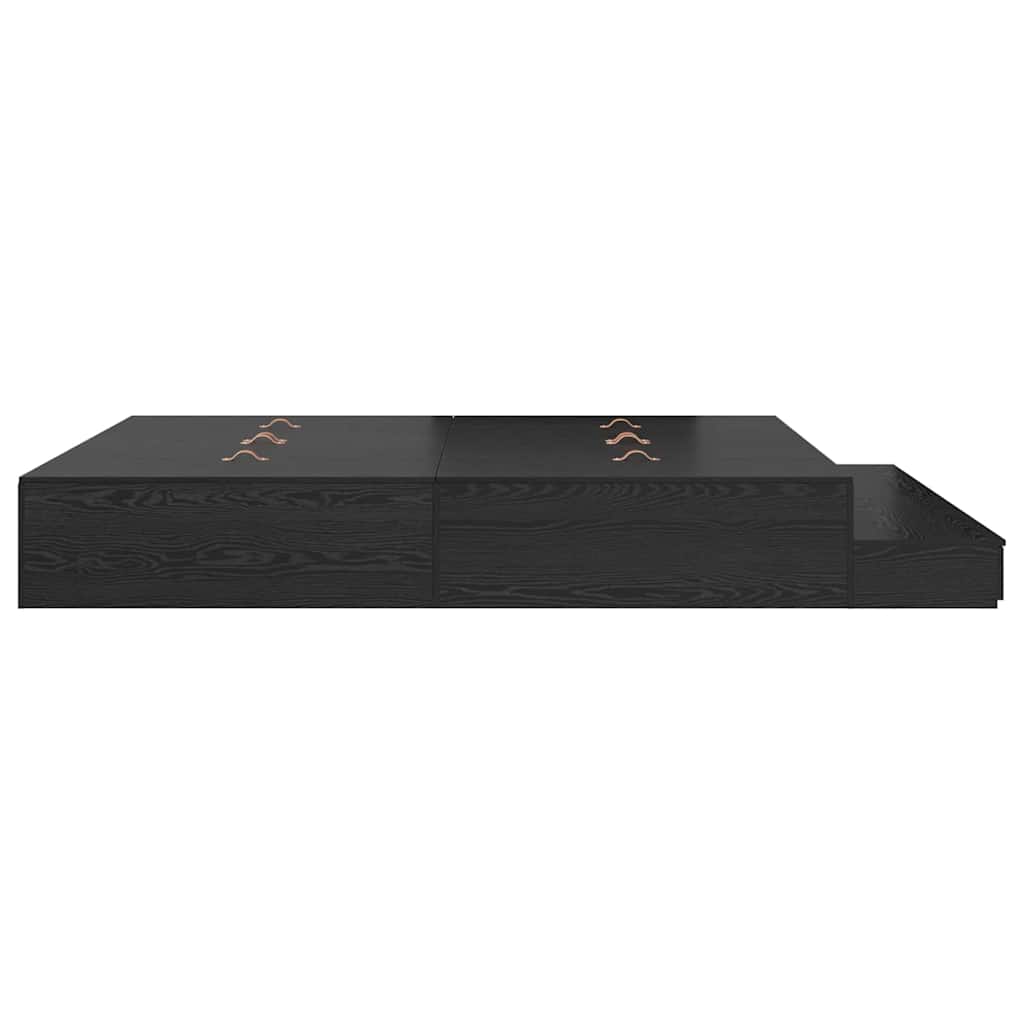 Bett mit Stauraum Schwarz Eichen-Optik 236.5 x 200 x 31.5 cm
