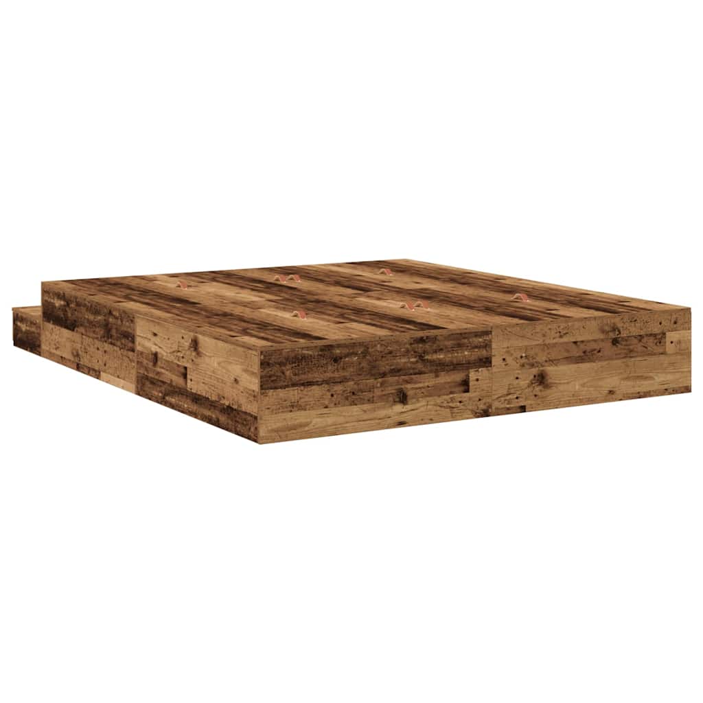 Bett mit Stauraum Altholz 236.5 x 200 x 31.5 cm Holzwerkstoff