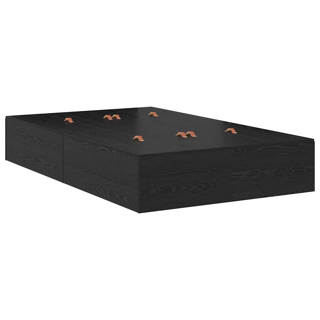 Bett mit Stauraum Schwarz Eichen-Optik 236.5 x 120 x 31.5 cm