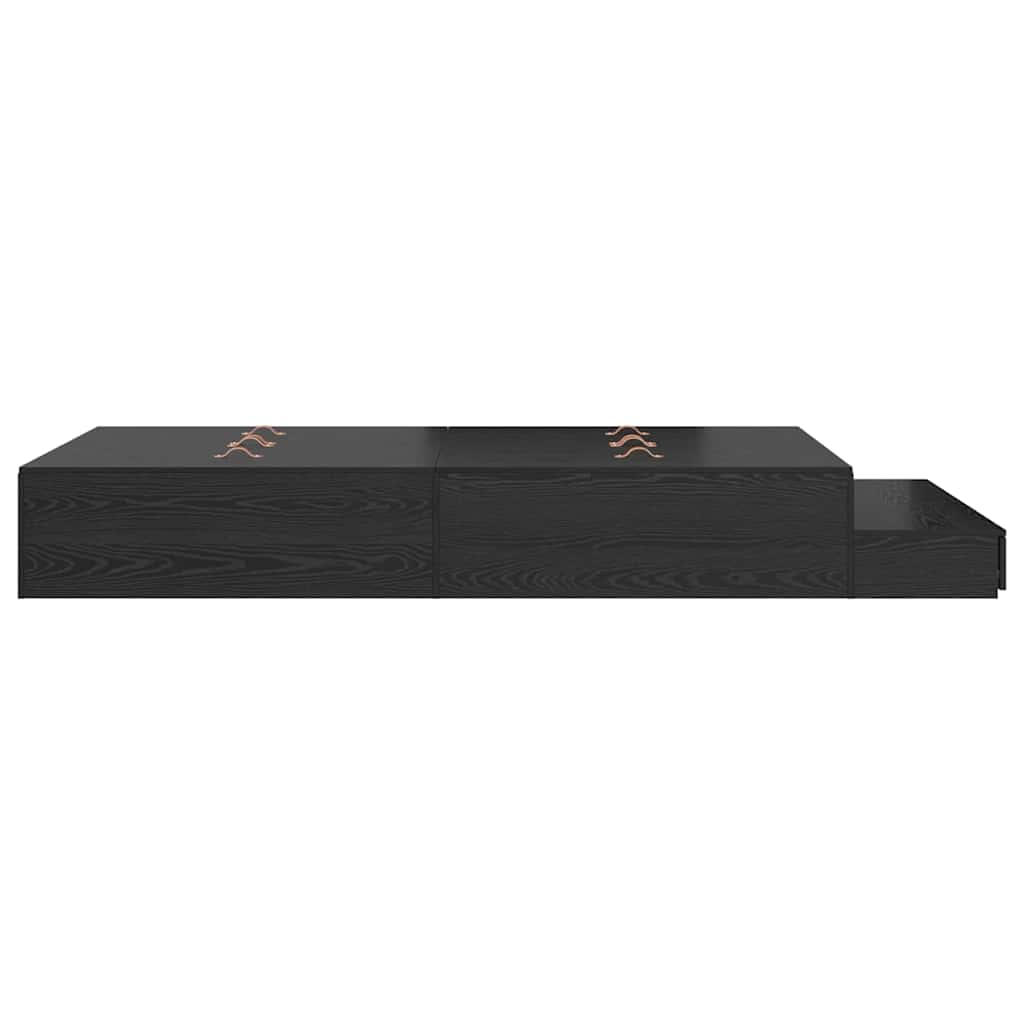 Bett mit Stauraum Schwarz Eichen-Optik 236.5 x 120 x 31.5 cm
