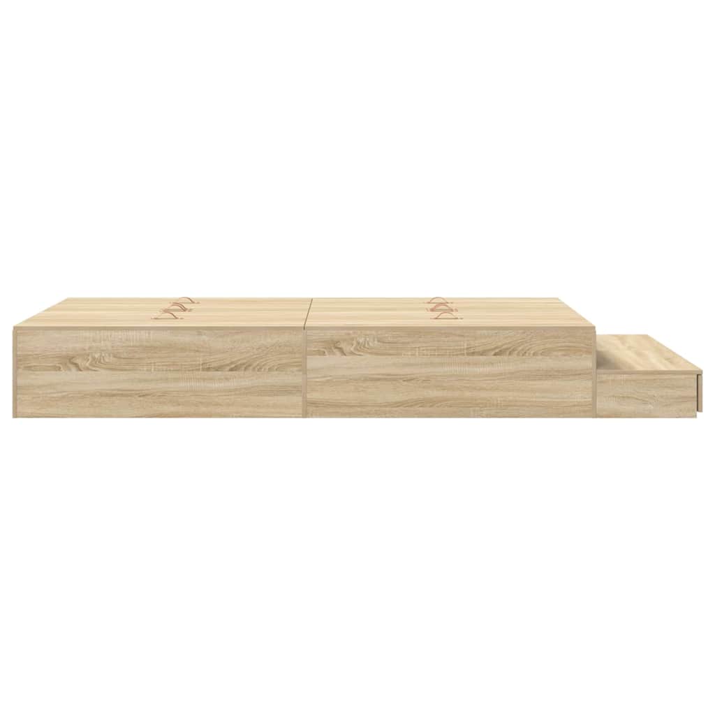 Aufbewahrungsbettgestell Sonoma-Eiche 120 cm Holzwerkstoff