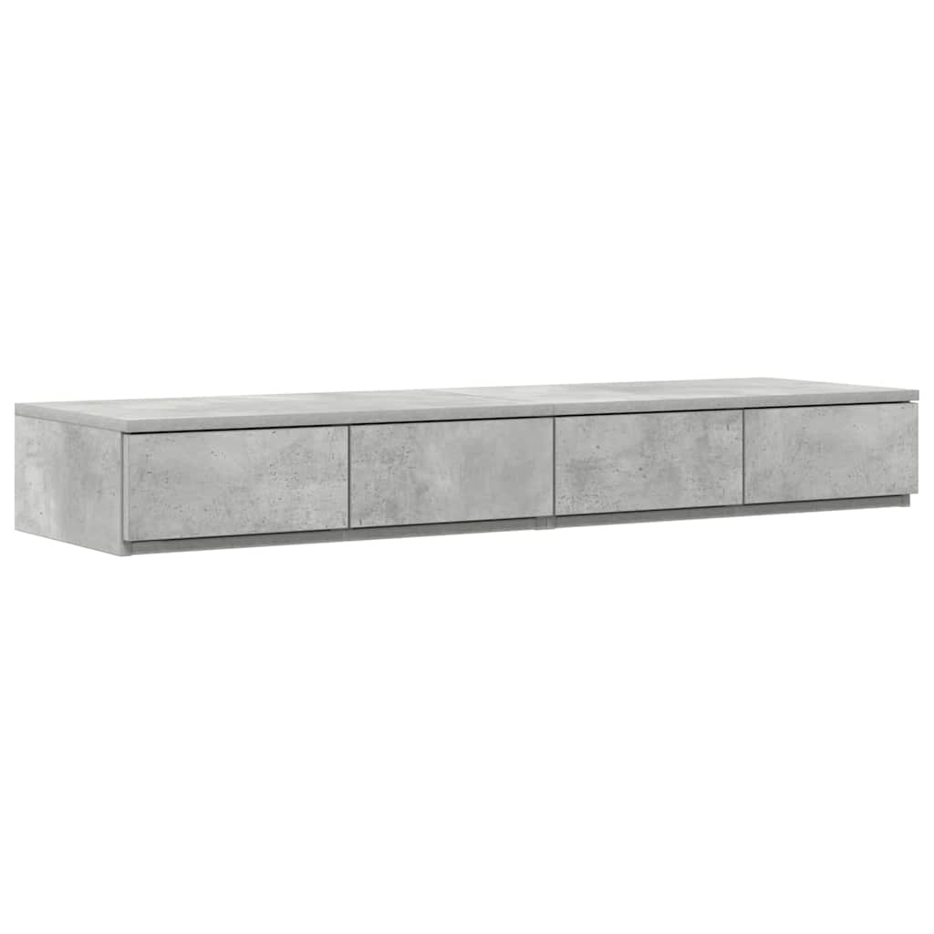 Bett mit Stauraum mit Speicher Beton Grau 236.5 x 120 x 31.5 cm