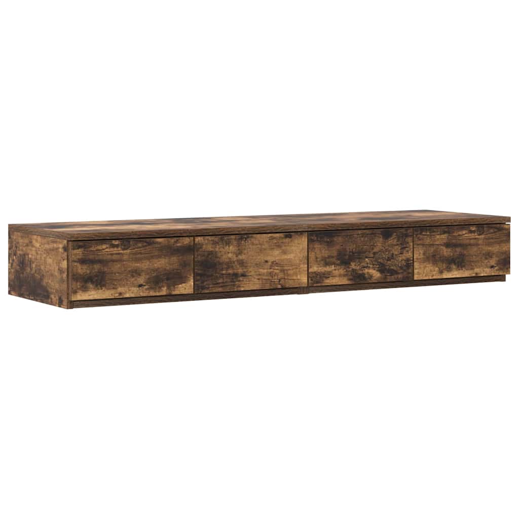 Bett mit Stauraum Geräucherte Eiche 236.5 x 120 x 31.5 cm