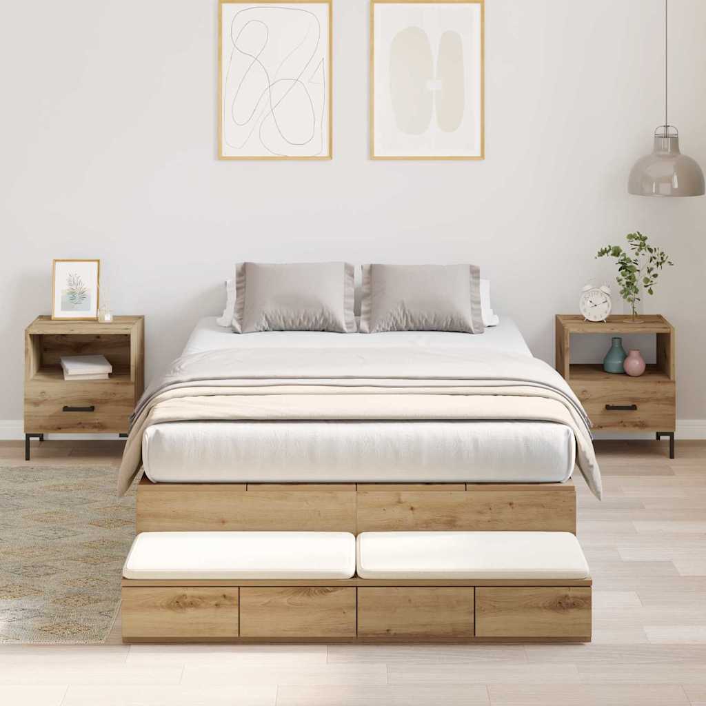 Bett mit Stauraum mit Tür Artisan-Eiche 236.5 x 120 x 31.5 cm