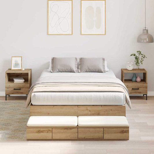 Bett mit Stauraum mit Tür Artisan-Eiche 236.5 x 120 x 31.5 cm