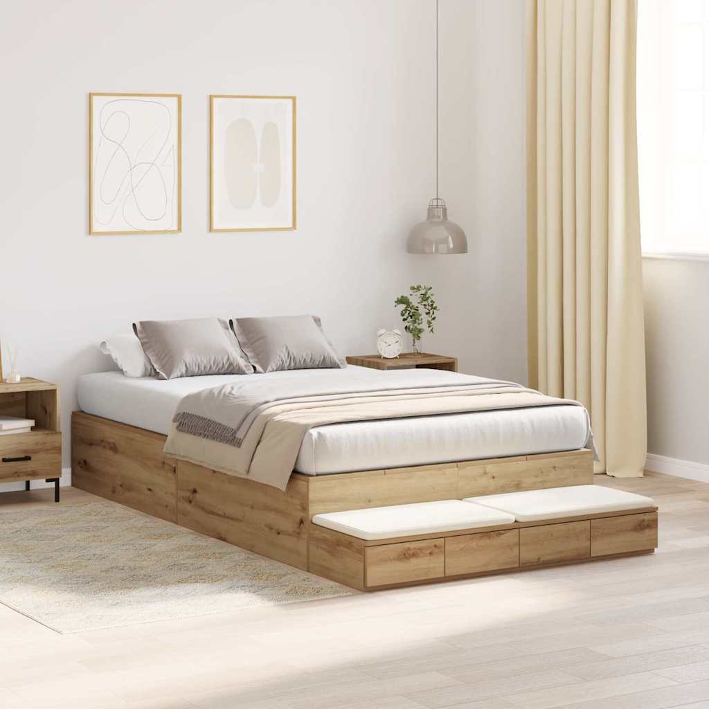 Bett mit Stauraum mit Tür Artisan-Eiche 236.5 x 120 x 31.5 cm