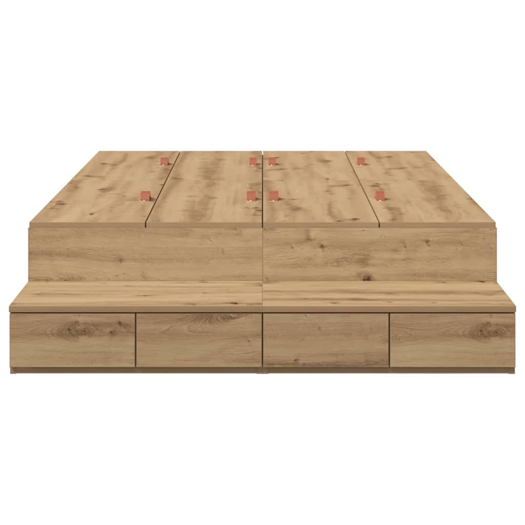 Bett mit Stauraum mit Tür Artisan-Eiche 236.5 x 120 x 31.5 cm