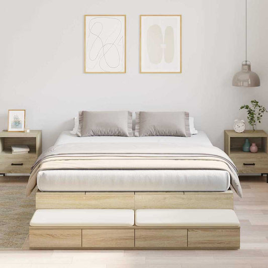 Bett mit Stauraum mit Tür Sonoma-Eiche 236.5 x 140 x 31.5 cm