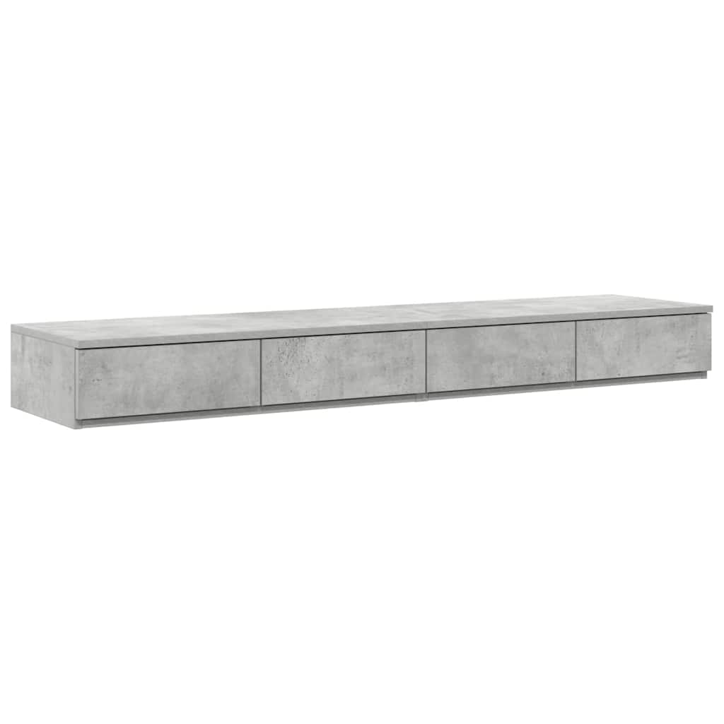 Bett mit Stauraum mit Speicher Beton Grau 236.5 x 140 x 31.5 cm
