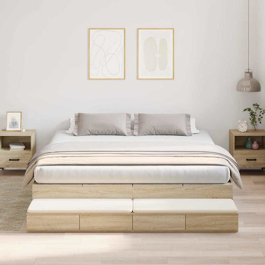 Bett mit Stauraum mit Tür Sonoma-Eiche 236.5 x 180 x 31.5 cm