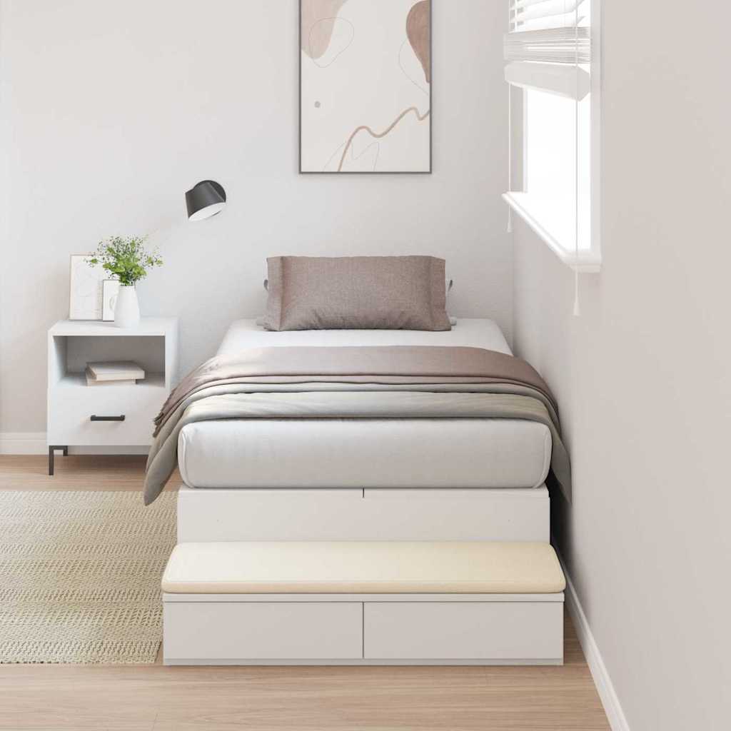 Bett mit Stauraum Weiß 226,5 x 90 x 31,5 cm Holzwerkstoff