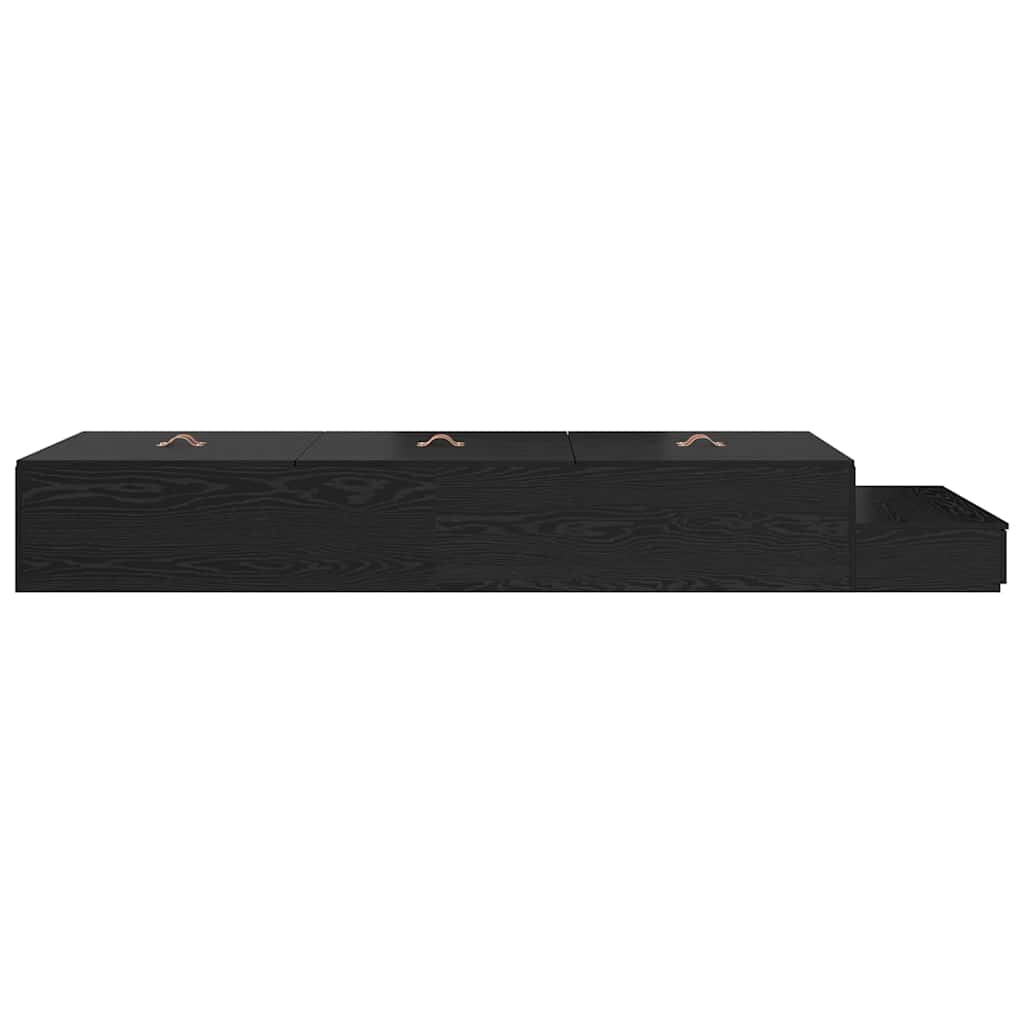 Bett mit Stauraum Schwarz Eichen-Optik 226,5 x 90 x 31,5 cm