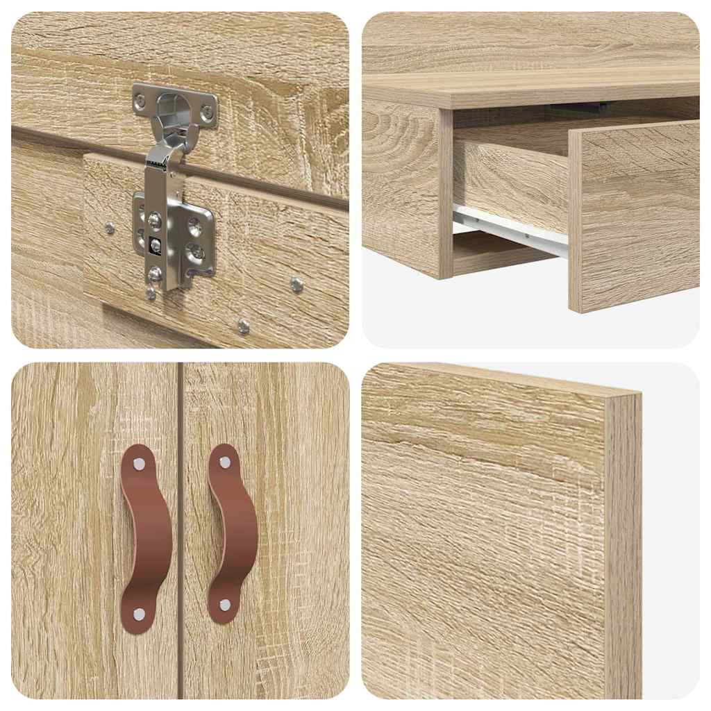 Aufbewahrungsbettgestell Sonoma-Eiche 90 cm Holzwerkstoff