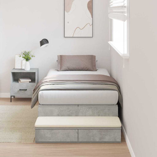 Bett mit Stauraum Beton Grau 226,5 x 90 x 31,5 cm Holzwerkstoff