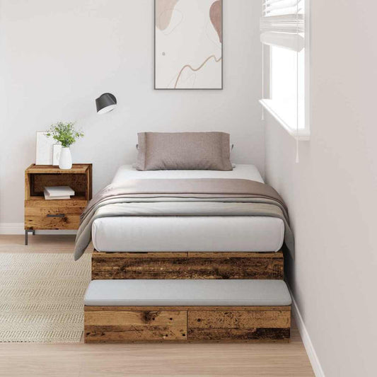 Bett mit Stauraum Altholz 226,5 x 75 x 31,5 cm Holzwerkstoff