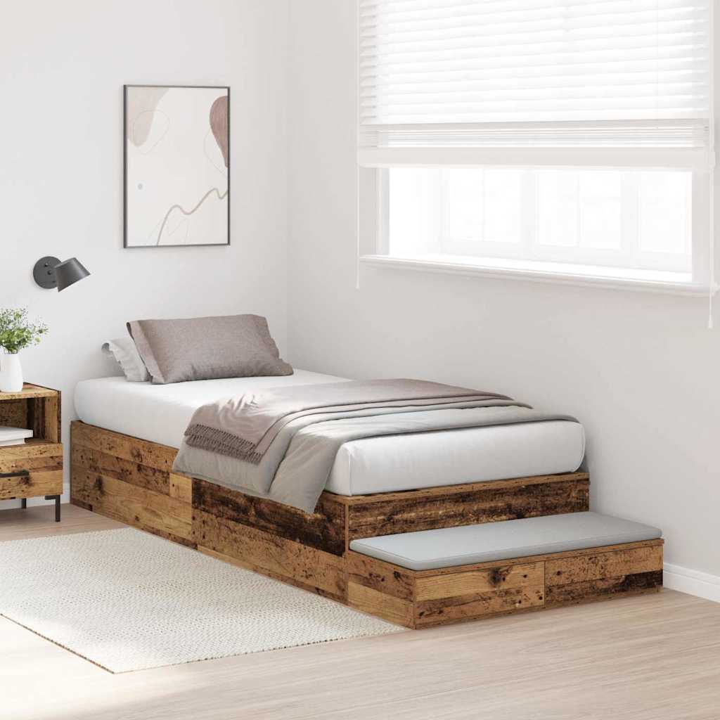 Bett mit Stauraum Altholz 226,5 x 75 x 31,5 cm Holzwerkstoff