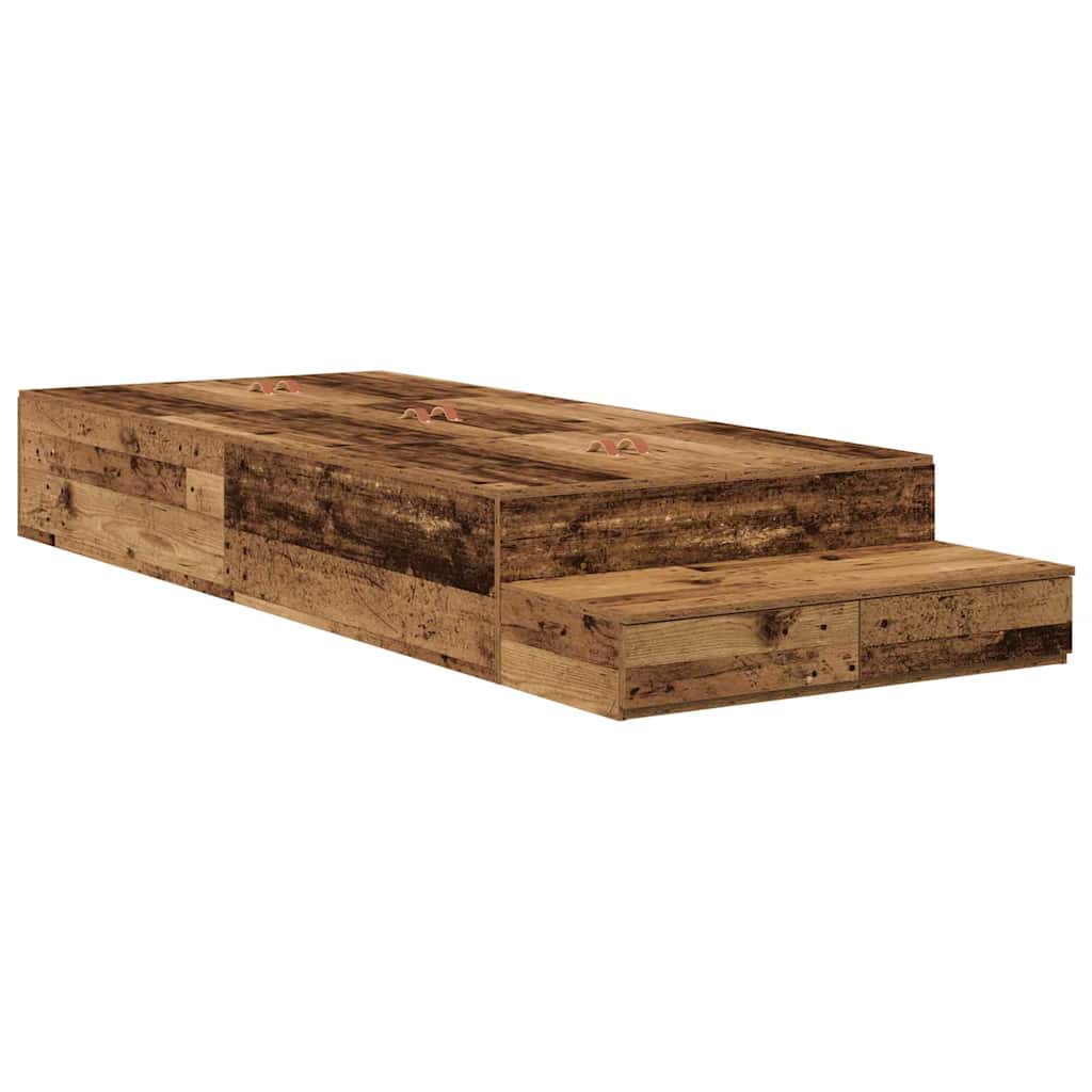 Bett mit Stauraum Altholz 226,5 x 75 x 31,5 cm Holzwerkstoff