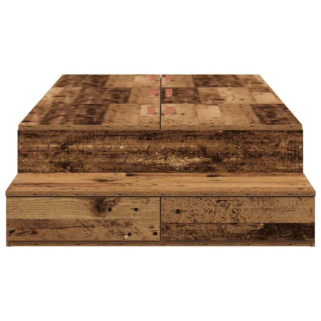 Bett mit Stauraum Altholz 226,5 x 75 x 31,5 cm Holzwerkstoff