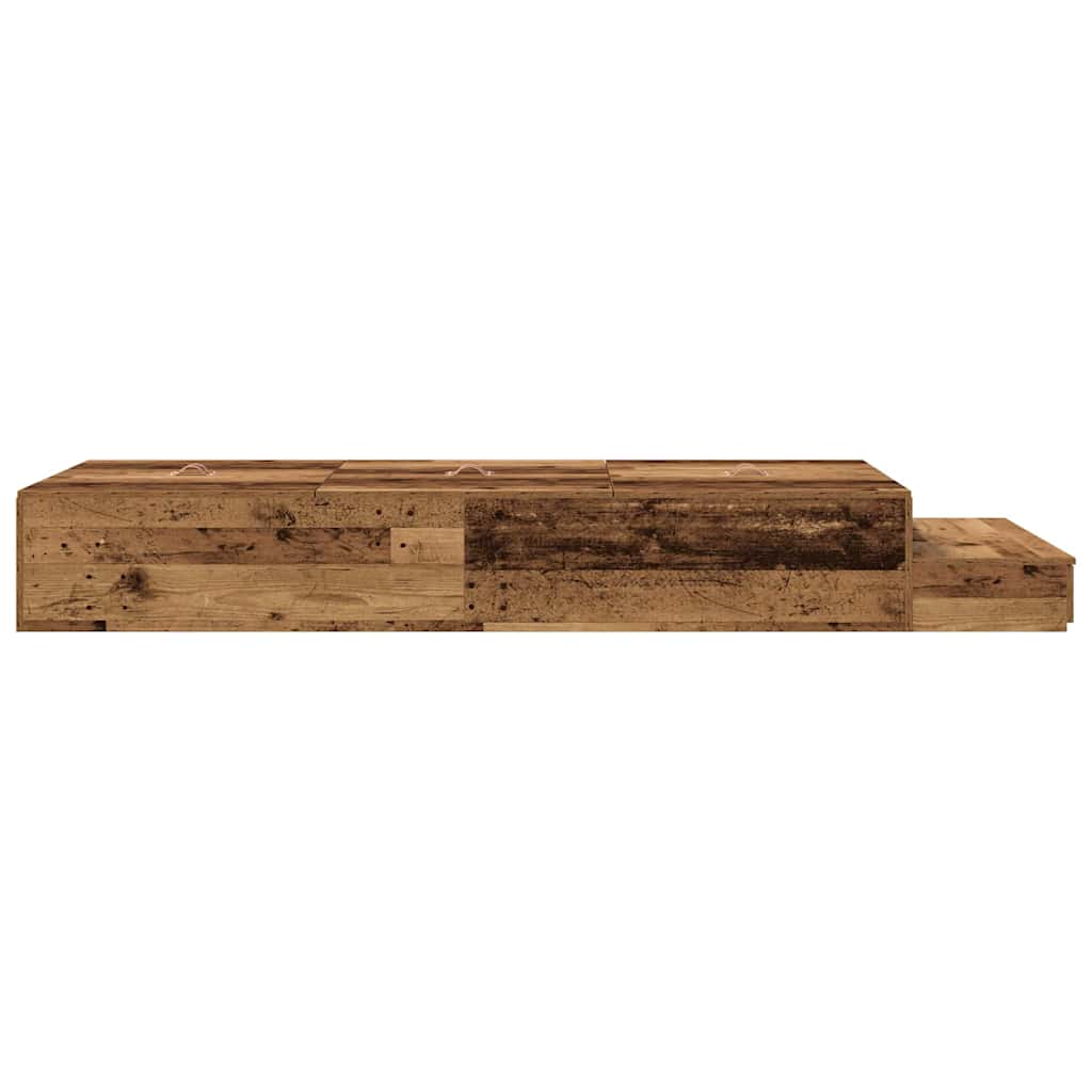 Bett mit Stauraum Altholz 226,5 x 75 x 31,5 cm Holzwerkstoff