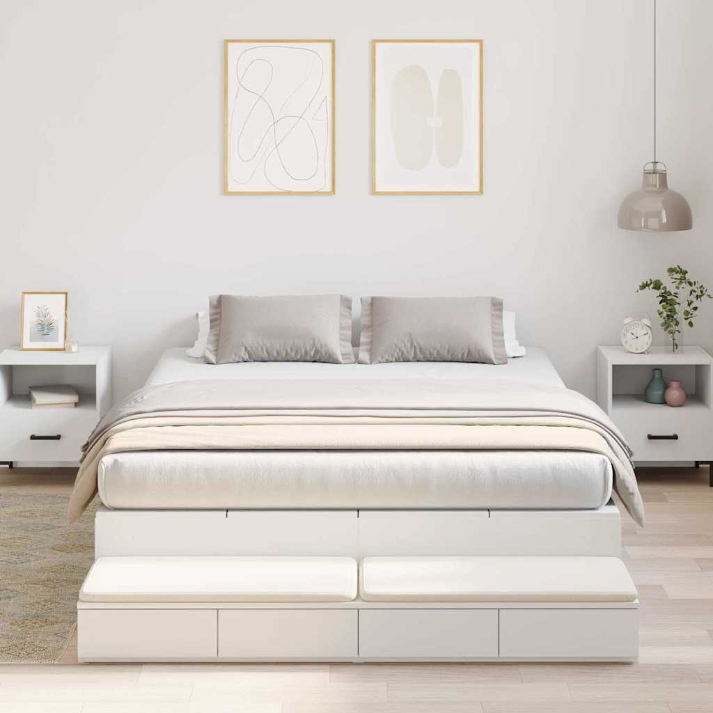 Bett mit Stauraum Weiß 226,5 x 140 x 31,5 cm Holzwerkstoff