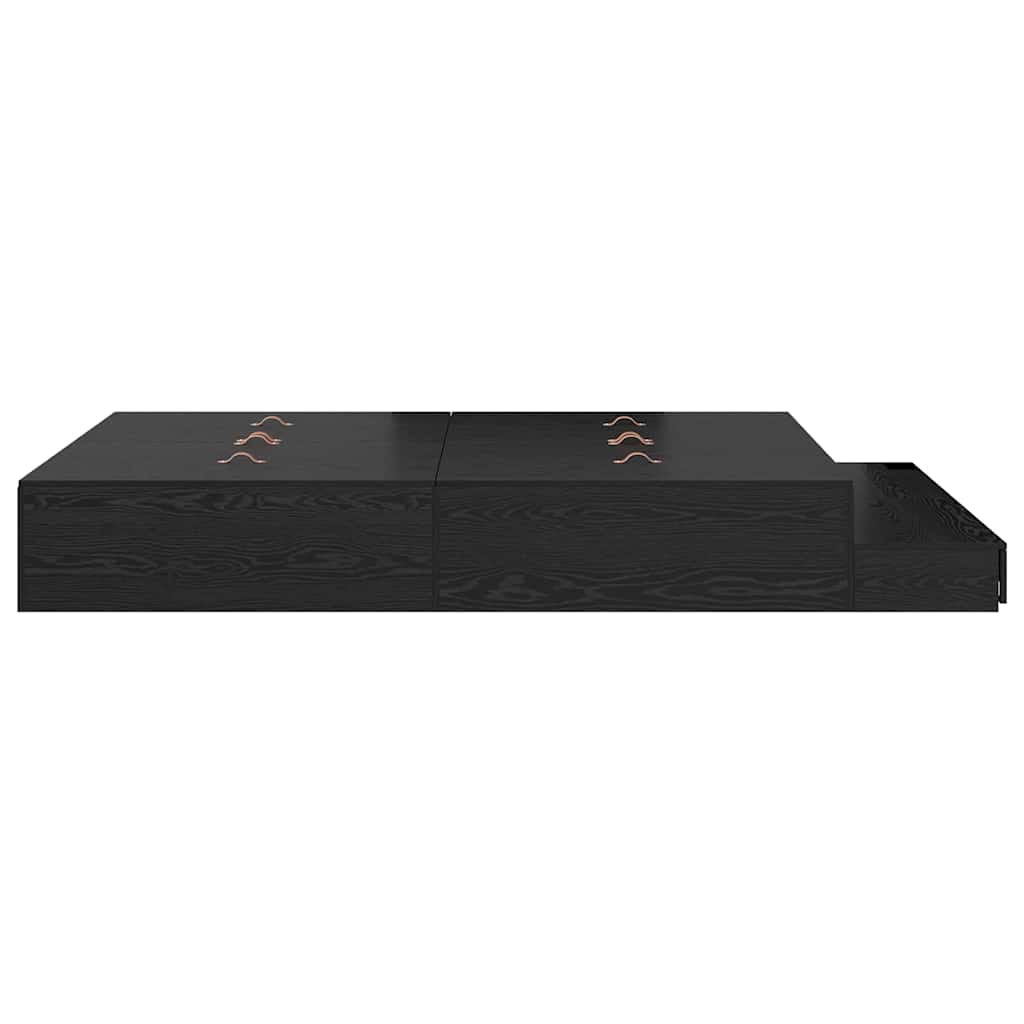 Bett mit Stauraum Schwarz Eichen-Optik 226,5 x 140 x 31,5 cm