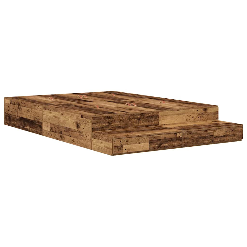 Bett mit Stauraum Altholz 226,5 x 140 x 31,5 cm Holzwerkstoff