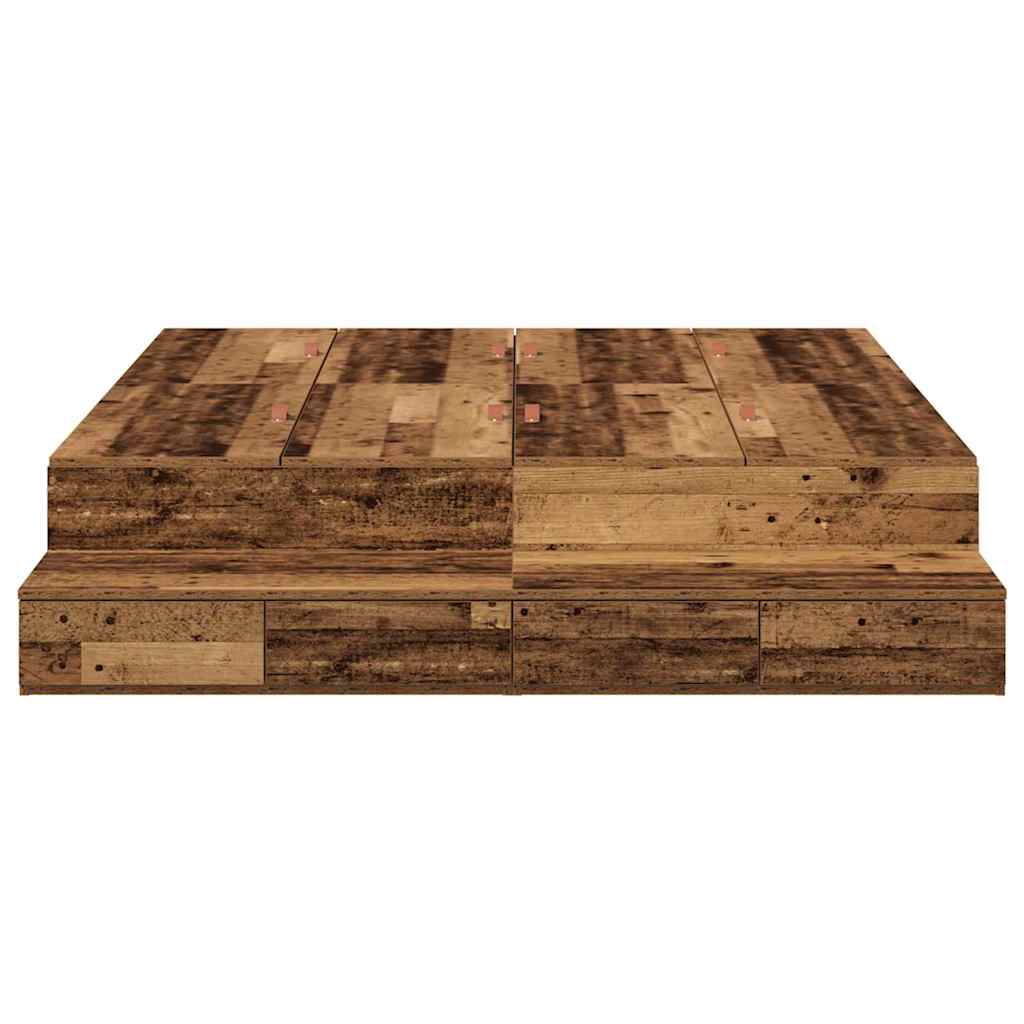Bett mit Stauraum Altholz 226,5 x 140 x 31,5 cm Holzwerkstoff