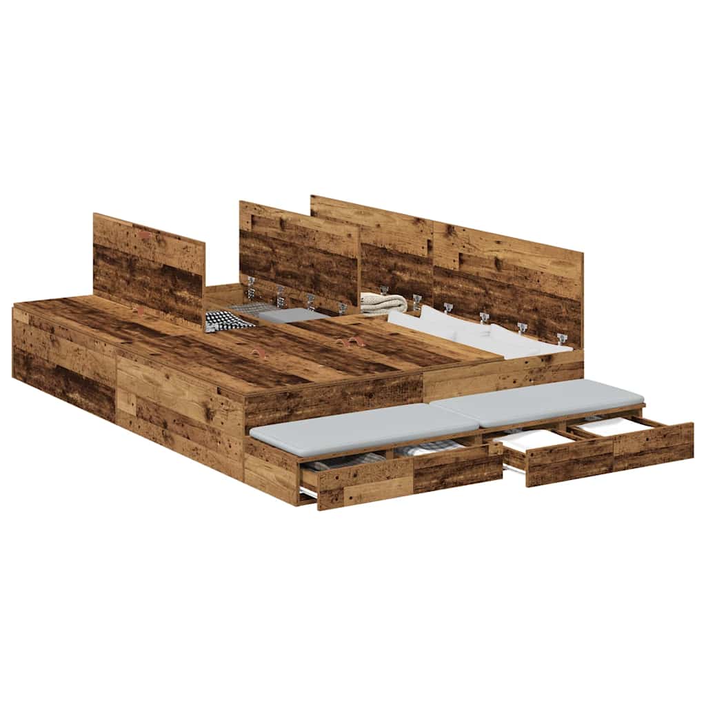 Bett mit Stauraum Altholz 226,5 x 140 x 31,5 cm Holzwerkstoff