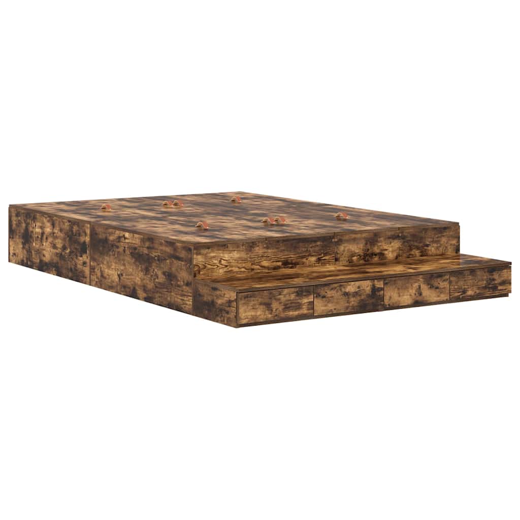 Bett mit Stauraum Geräucherte Eiche 226,5 x 135 x 31,5 cm