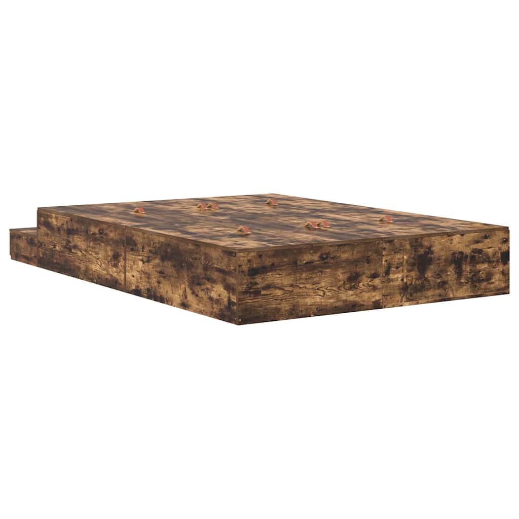 Bett mit Stauraum Geräucherte Eiche 226,5 x 135 x 31,5 cm