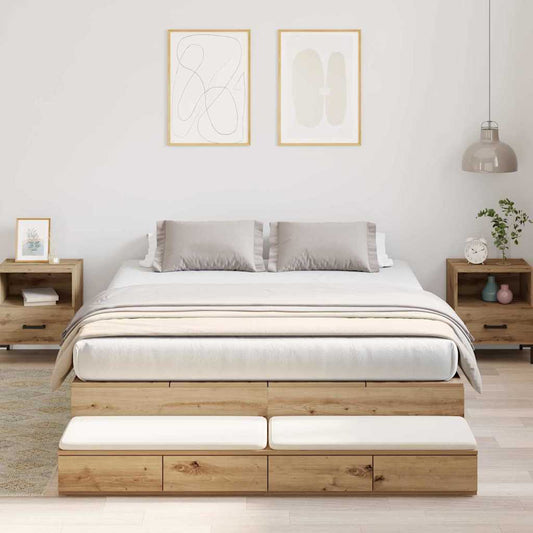 Bett mit Stauraum mit Tür Artisan-Eiche 226,5 x 135 x 31,5 cm