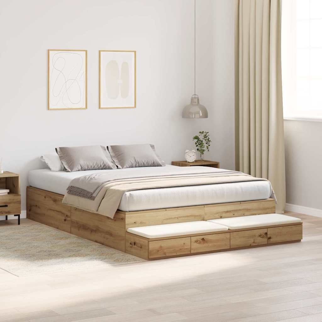 Bett mit Stauraum mit Tür Artisan-Eiche 226,5 x 135 x 31,5 cm