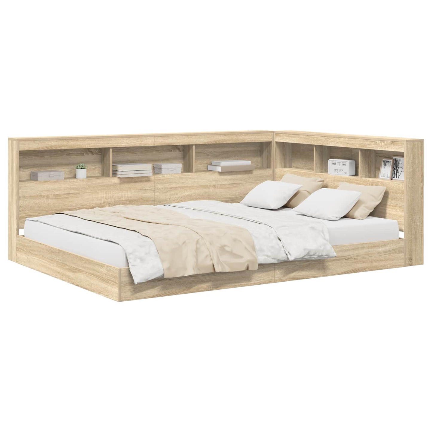 Bücherregal-Bett Sonoma-Eiche 140 x 200 cm Holzwerkstoff