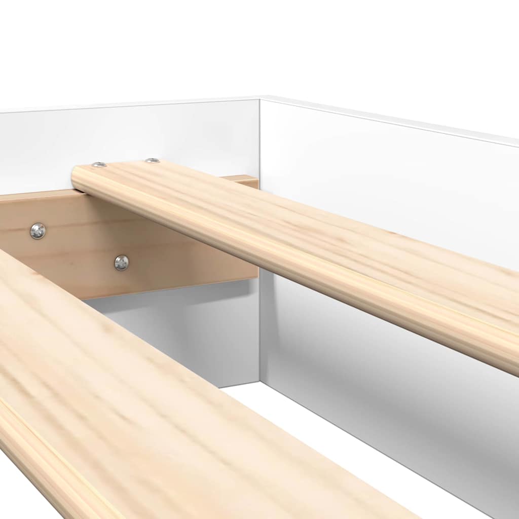Bücherregal-Bett mit Regal Weiß 160 x 200 cm Holzwerkstoff